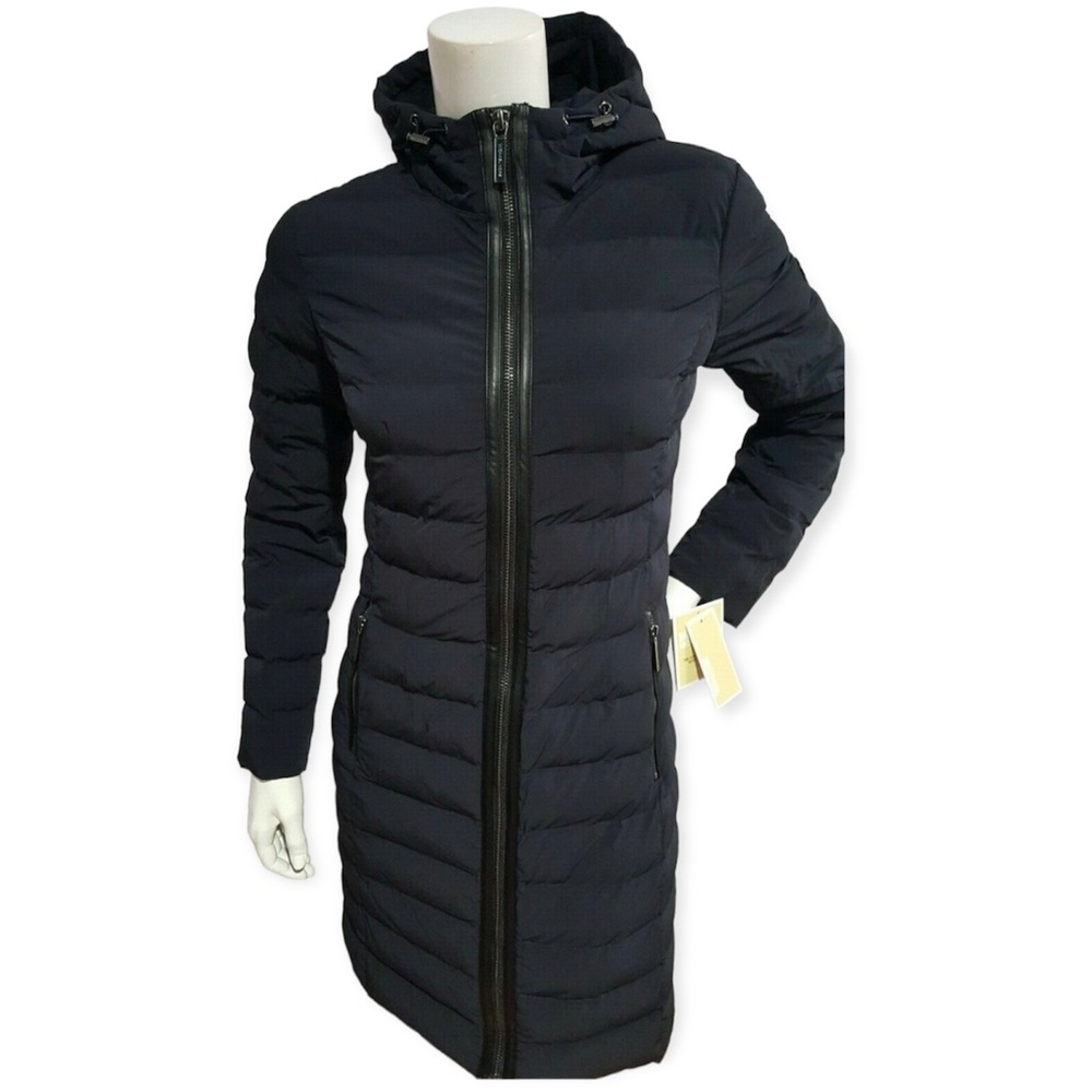 Michael Kors Packable Quilted Long Coat Jacket Black